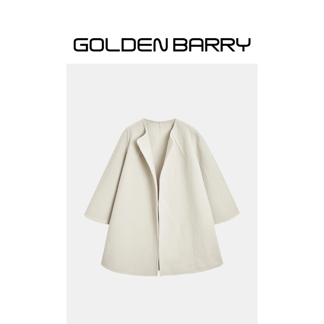 GOLDENBARRY【福 利】|142088时尚A型双面呢大衣/微瑕