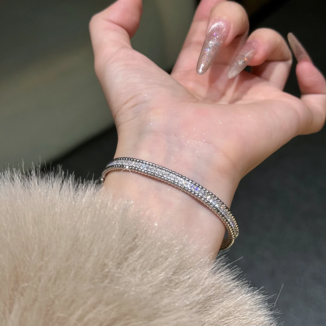 QANNA【珠珠手镯】【满天星】轻奢高级百搭简约时尚天然钻石手镯AY