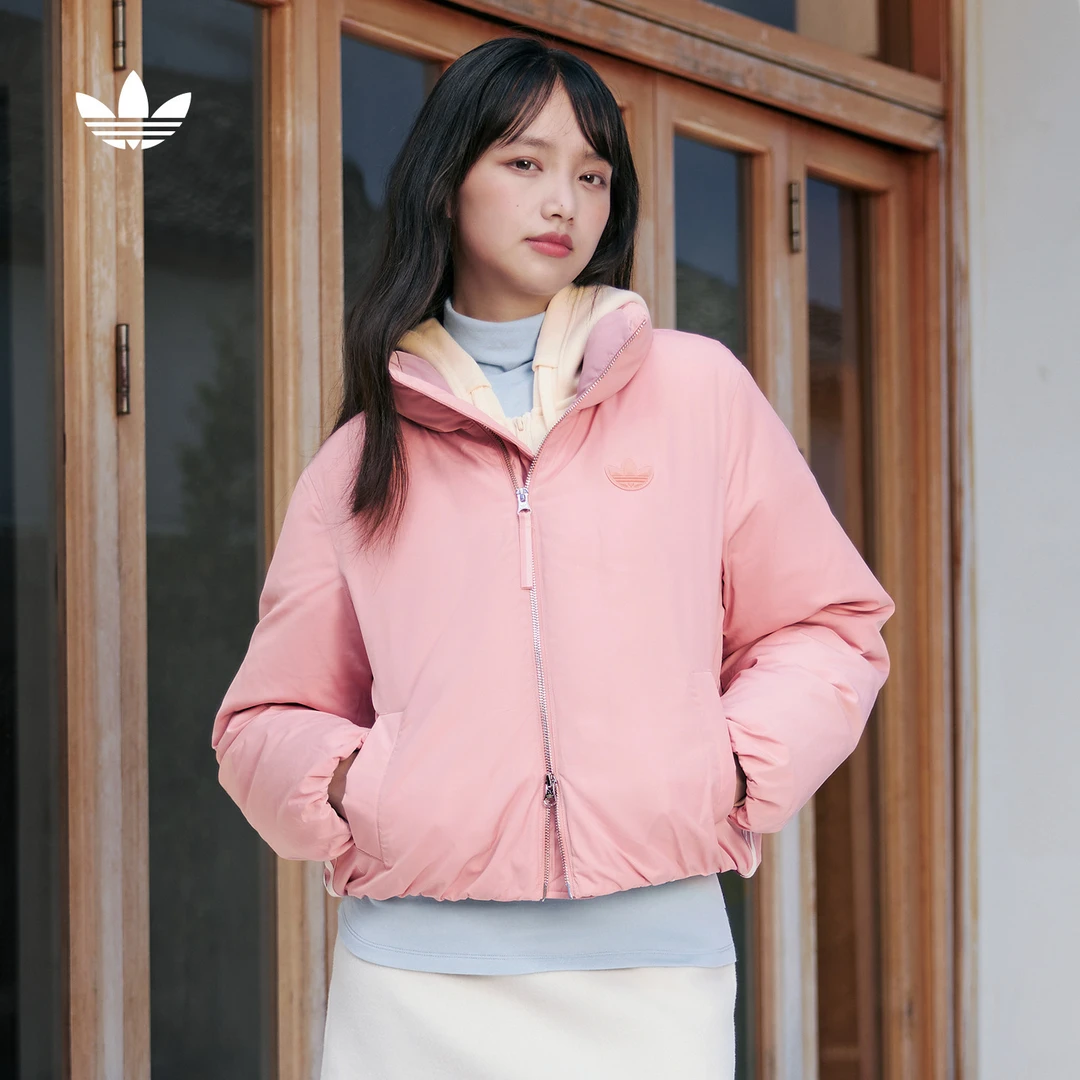 阿迪达斯三叶草 600蓬宽松短款保暖鸭绒羽绒服女款 adidas JD3789