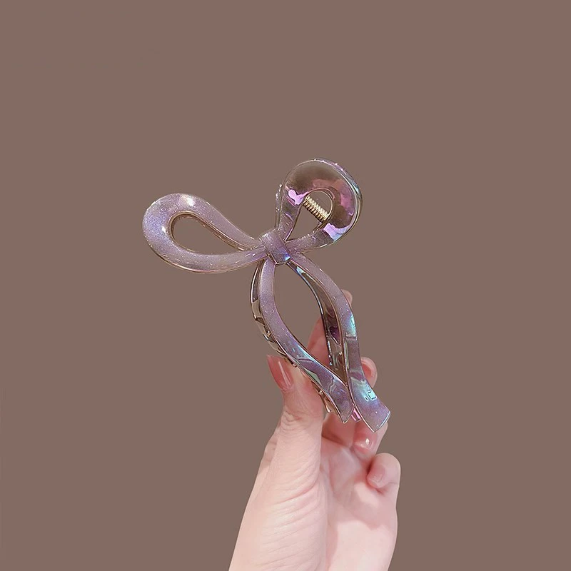 韩版流沙高级细闪霞光紫抓夹后脑勺盘发夹马尾气质鲨鱼夹大号发饰