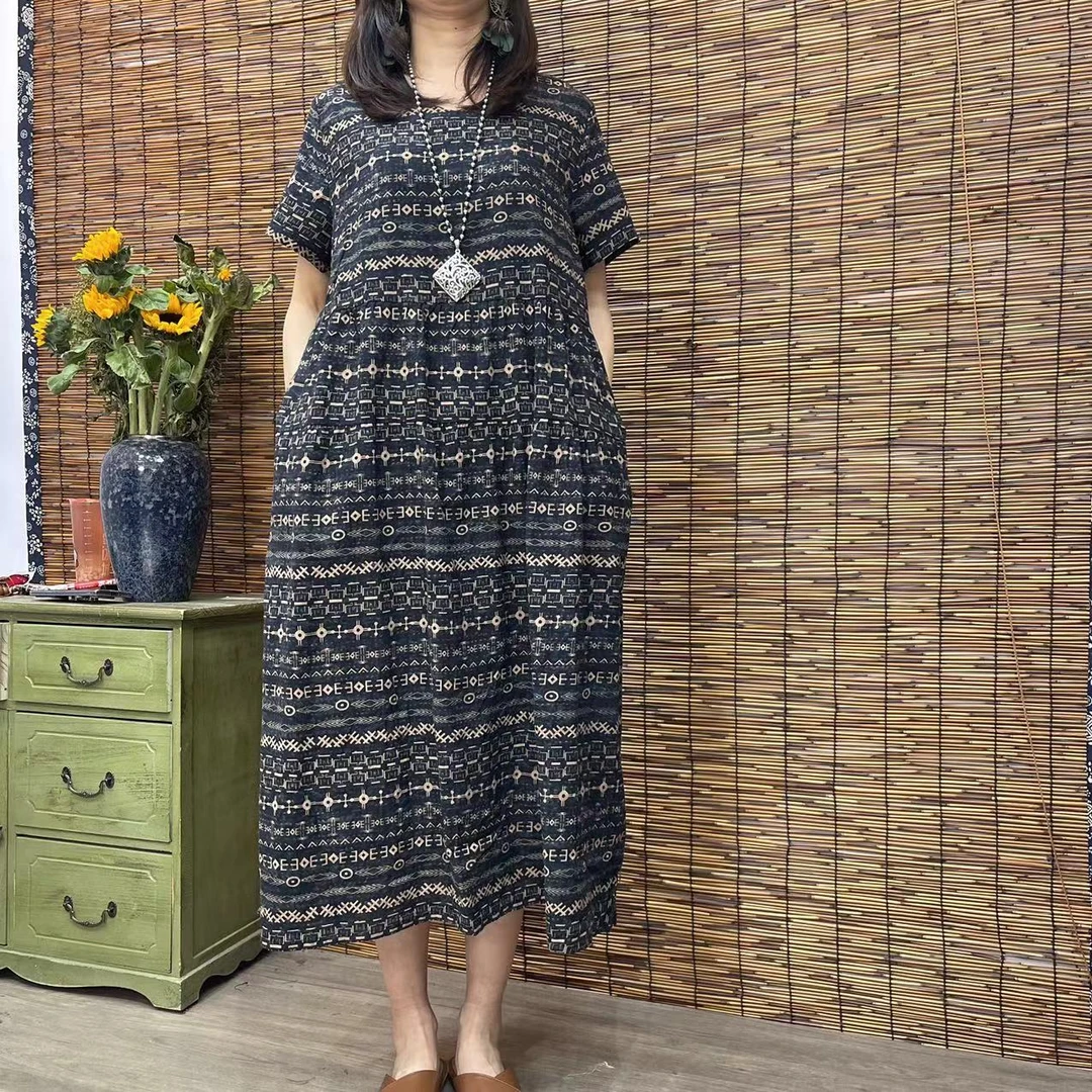 339莫奈花园夏季新款遮肉显瘦洋气减龄连衣裙