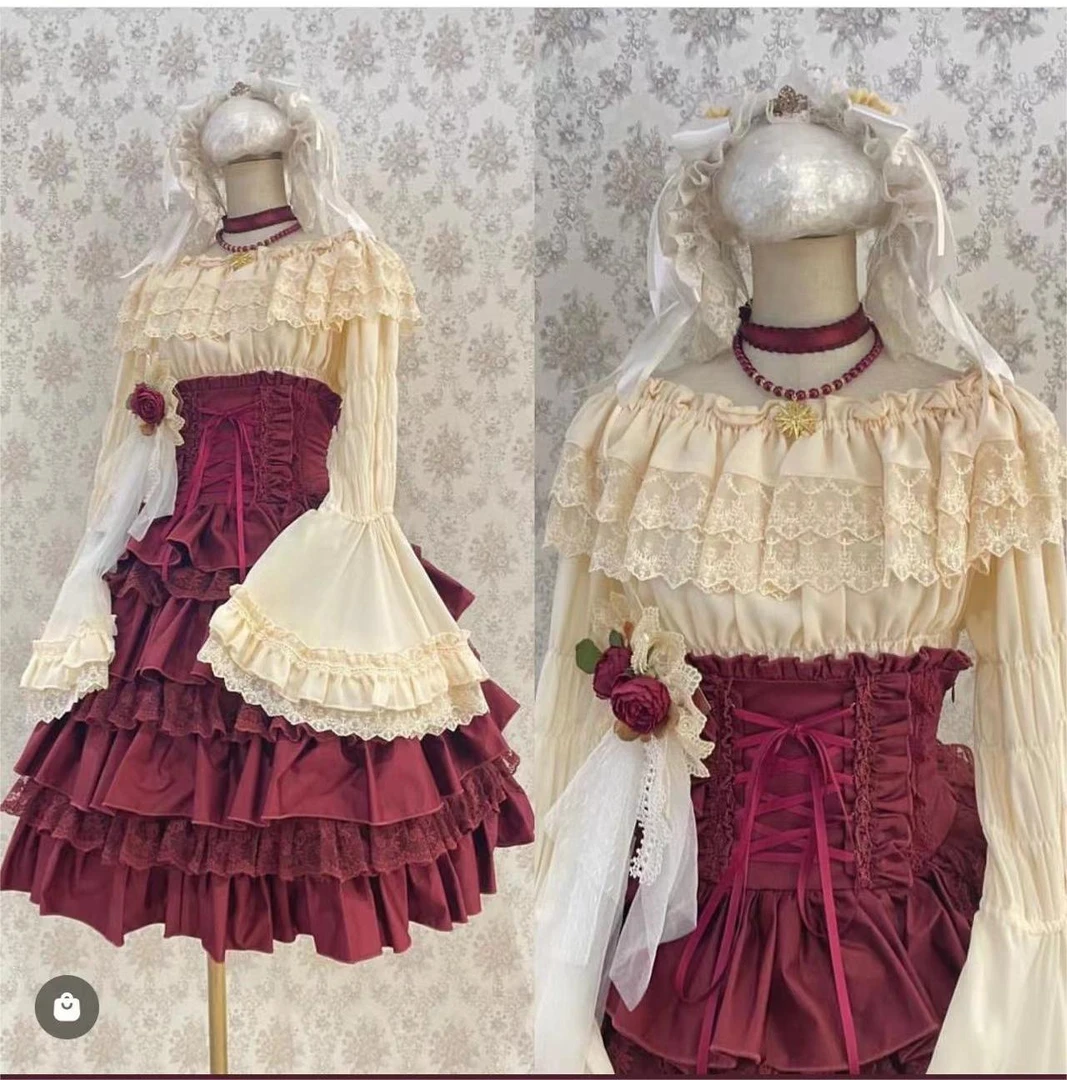 剪标拆标重工衬衫长袖甜美洛丽塔百搭圆领姬袖超级美的衬衫上衣