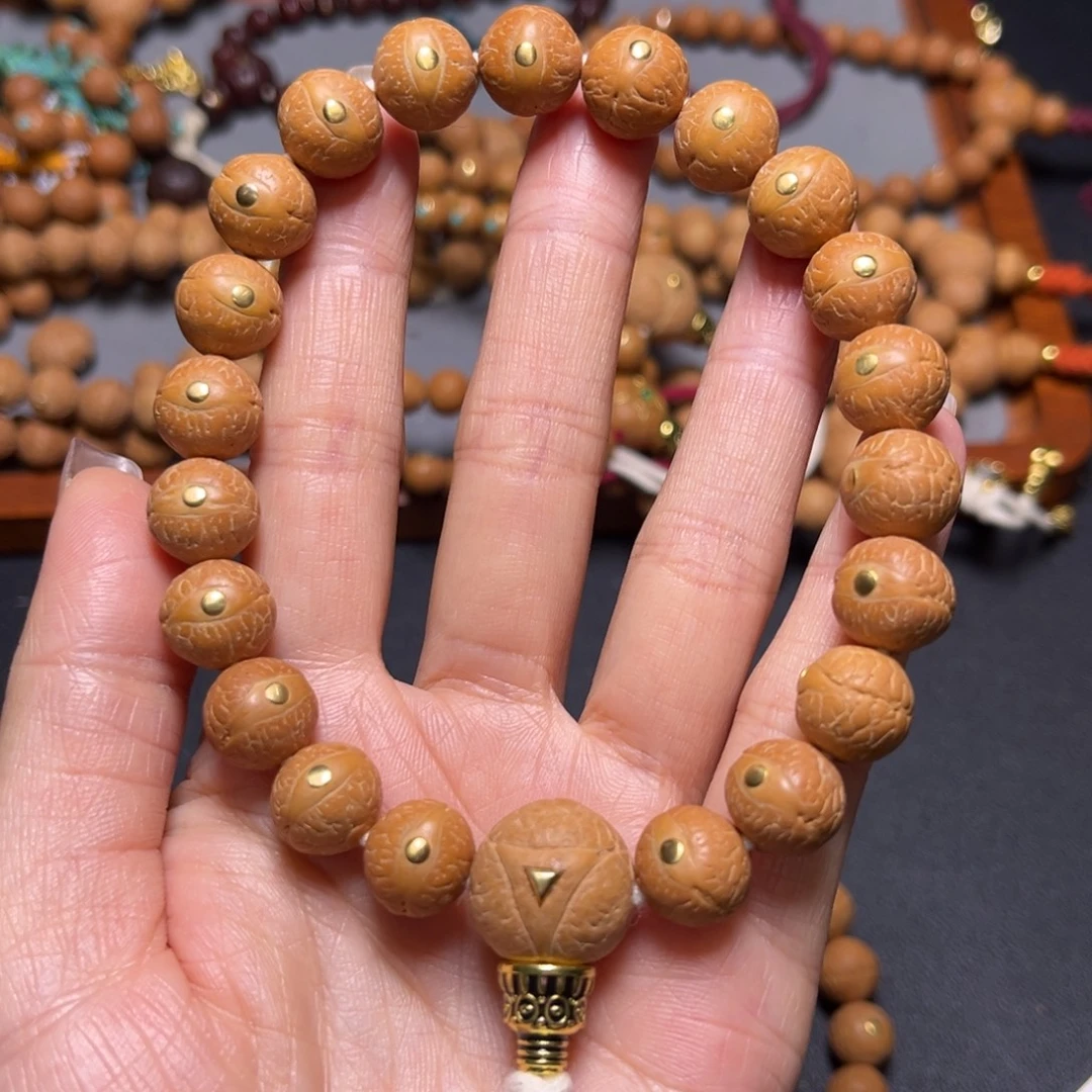 凤眼菩提吊坠12mm2025精品铜钉手串