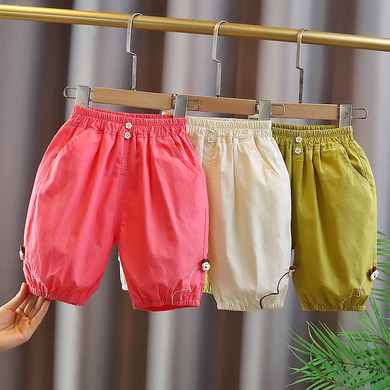 宝宝七分裤纯棉夏季薄款小童裤子夏天休闲裤男童女童短裤宽松外穿