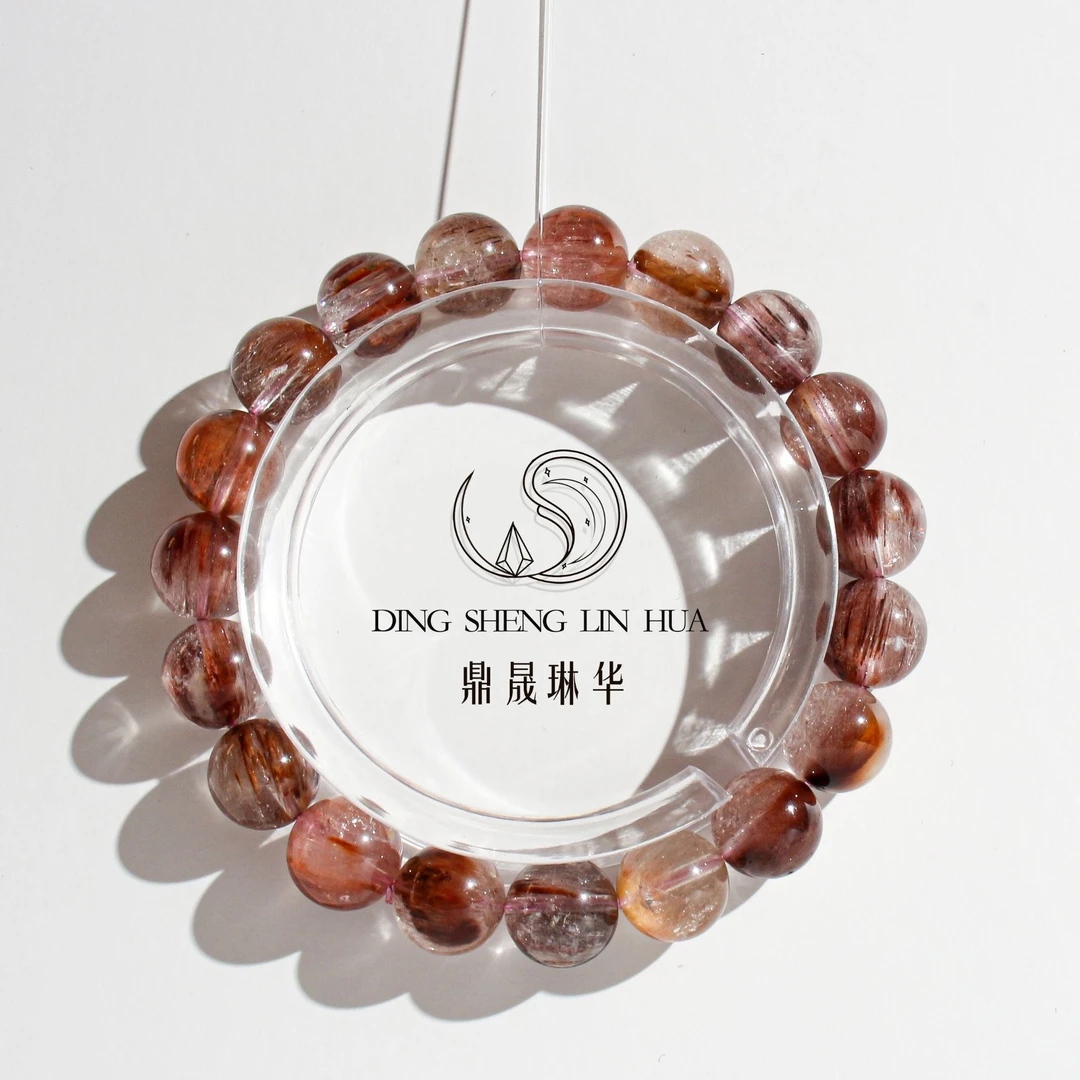 天然落日玫瑰红兔毛水晶单圈多样款式设计女士