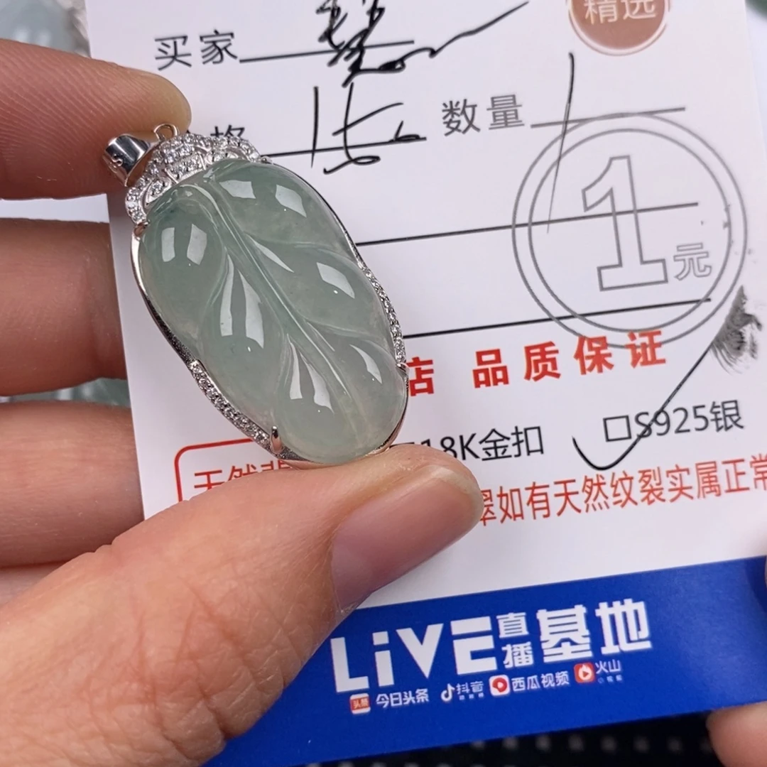 卓***慧翡翠银S925镶嵌颈饰