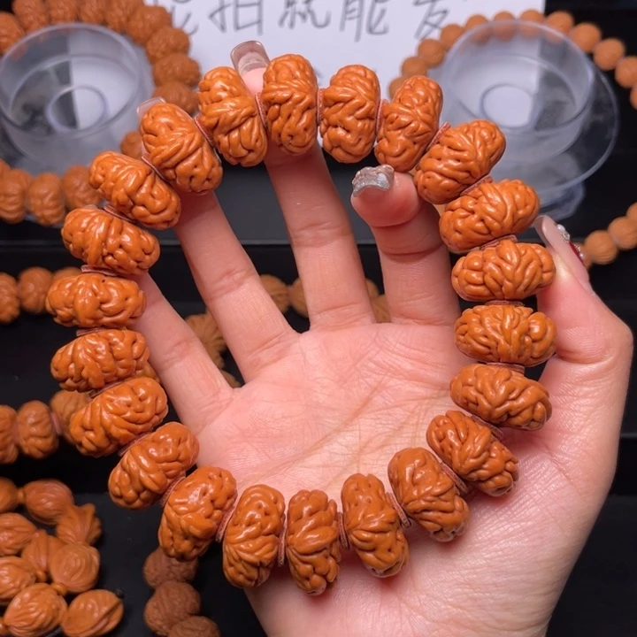 桃核手串22尺寸祥龙手串（26号链接）