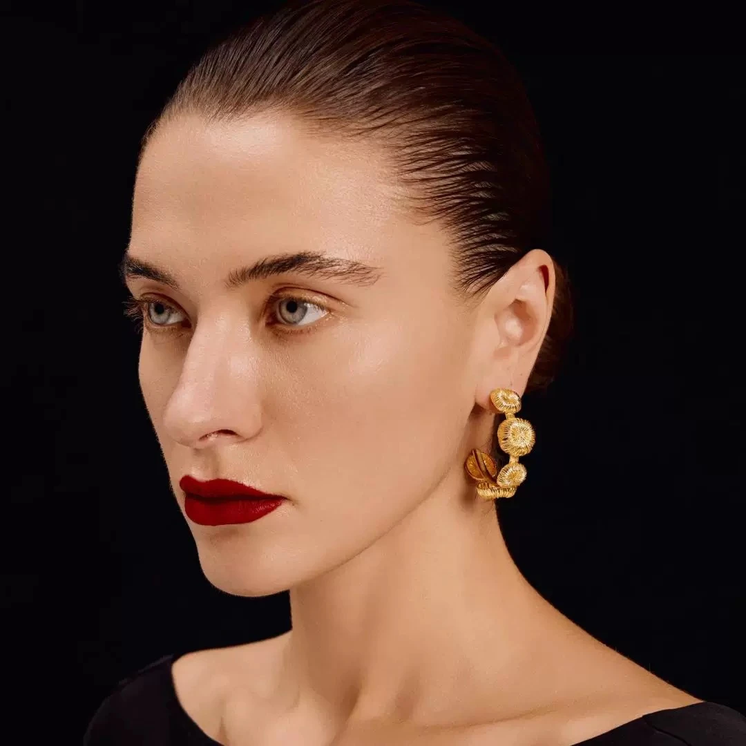 黄铜耳饰 豆豆同款花火系列烟花设计感法式浪漫C圈耳环