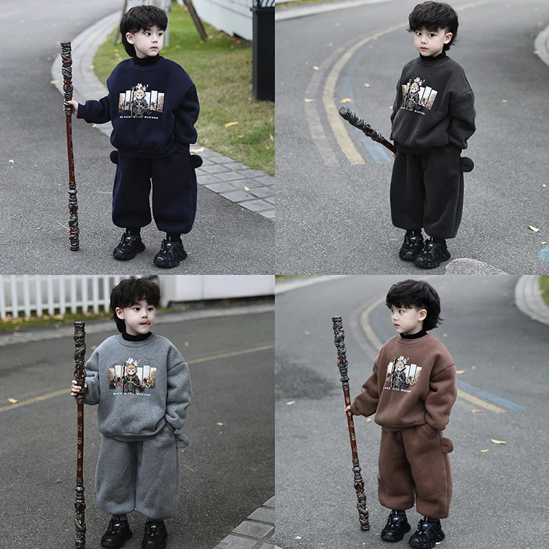 【反季断码福利】Jimmy妈童装 齐天大圣 冬季儿童加绒加厚悟空套装