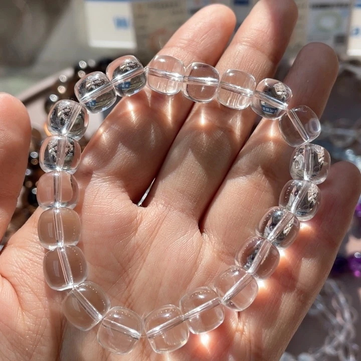 水晶手串未镶嵌纯净体白水晶老型双A