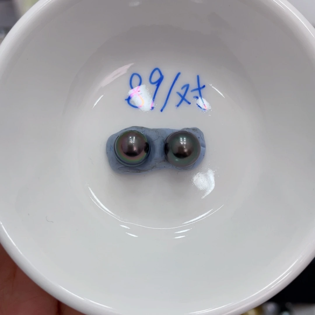 海水珍珠项链未镶嵌大溪地对珠8-9可定制娟