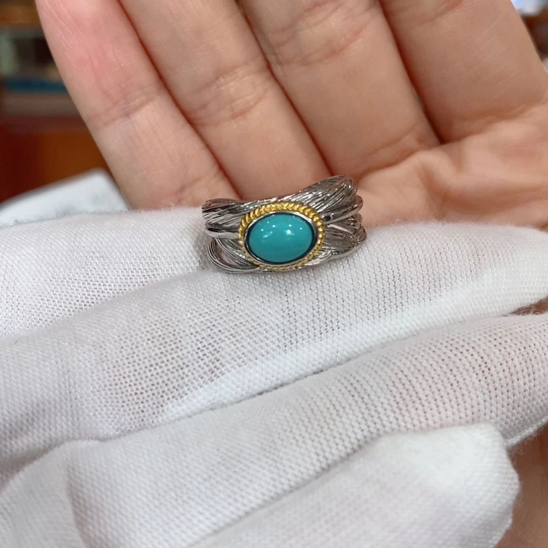 银S925镶嵌绿松石珠宝奇石