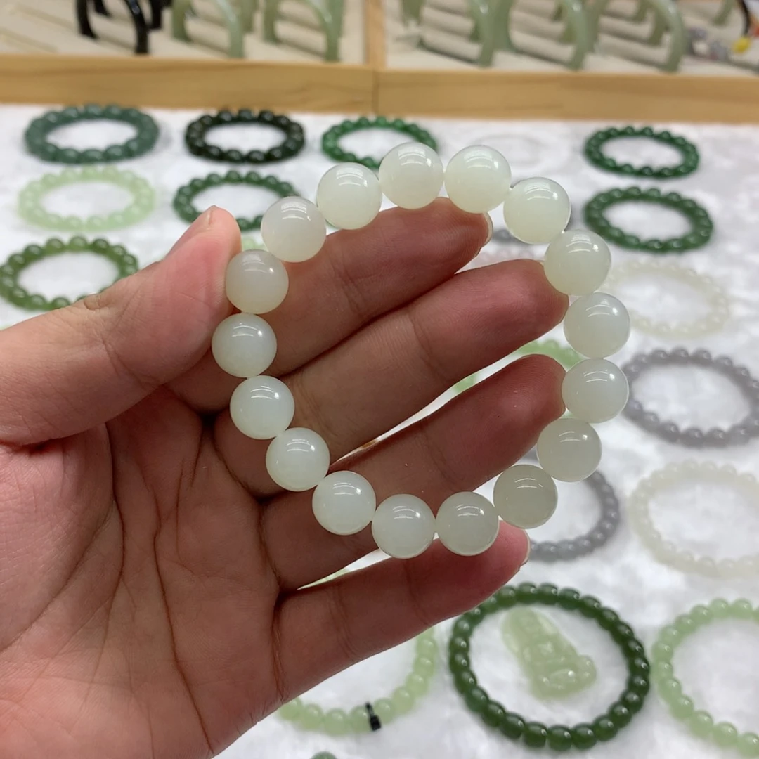 未镶嵌手串和田玉（白玉12）