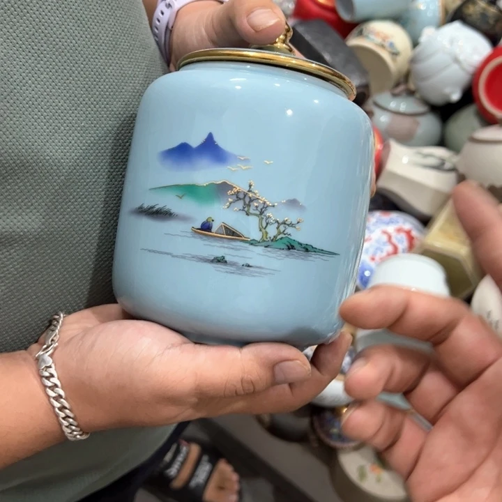 瑕疵福利品陶瓷茶叶罐介意勿拍