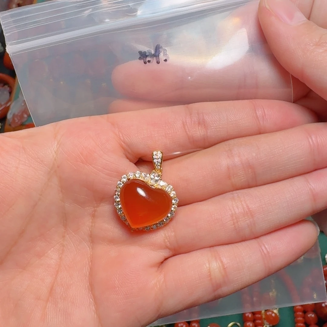 南红玛瑙南红银S925镶嵌甜****金