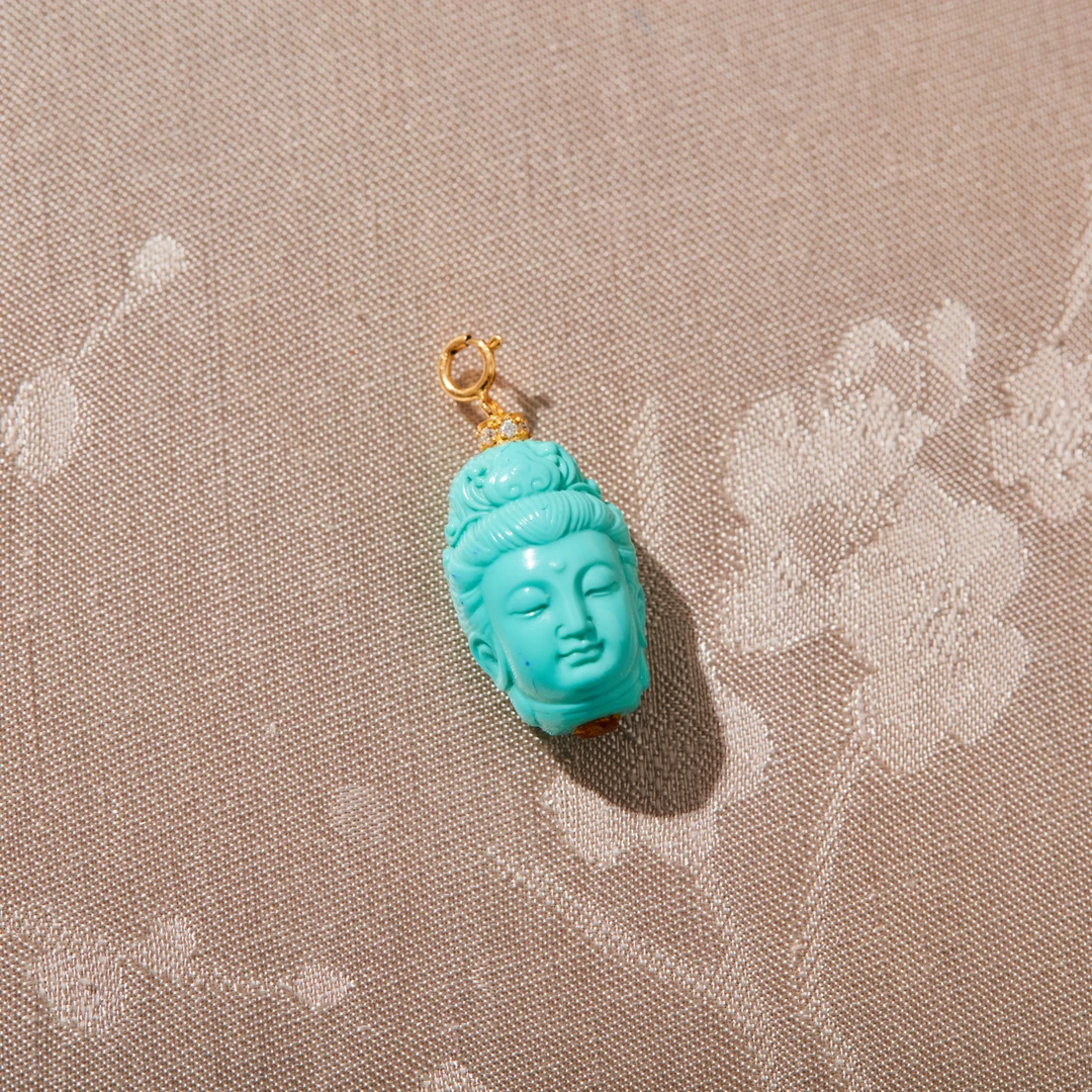 子乔珠玉集 ·18K金绿松观音吊坠多样性发一#XYGD094108-A