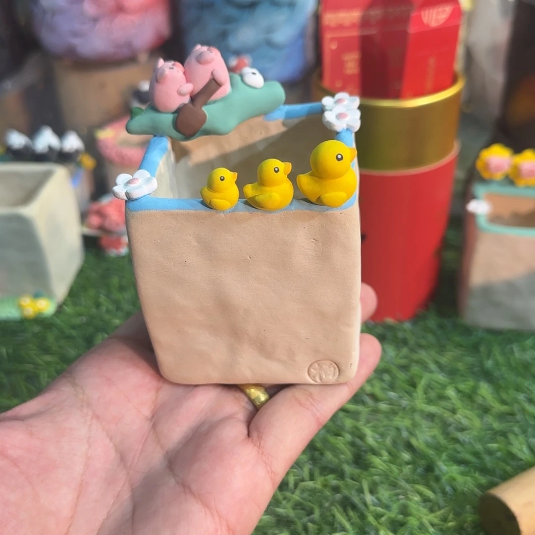 猪猪系列手工花盆