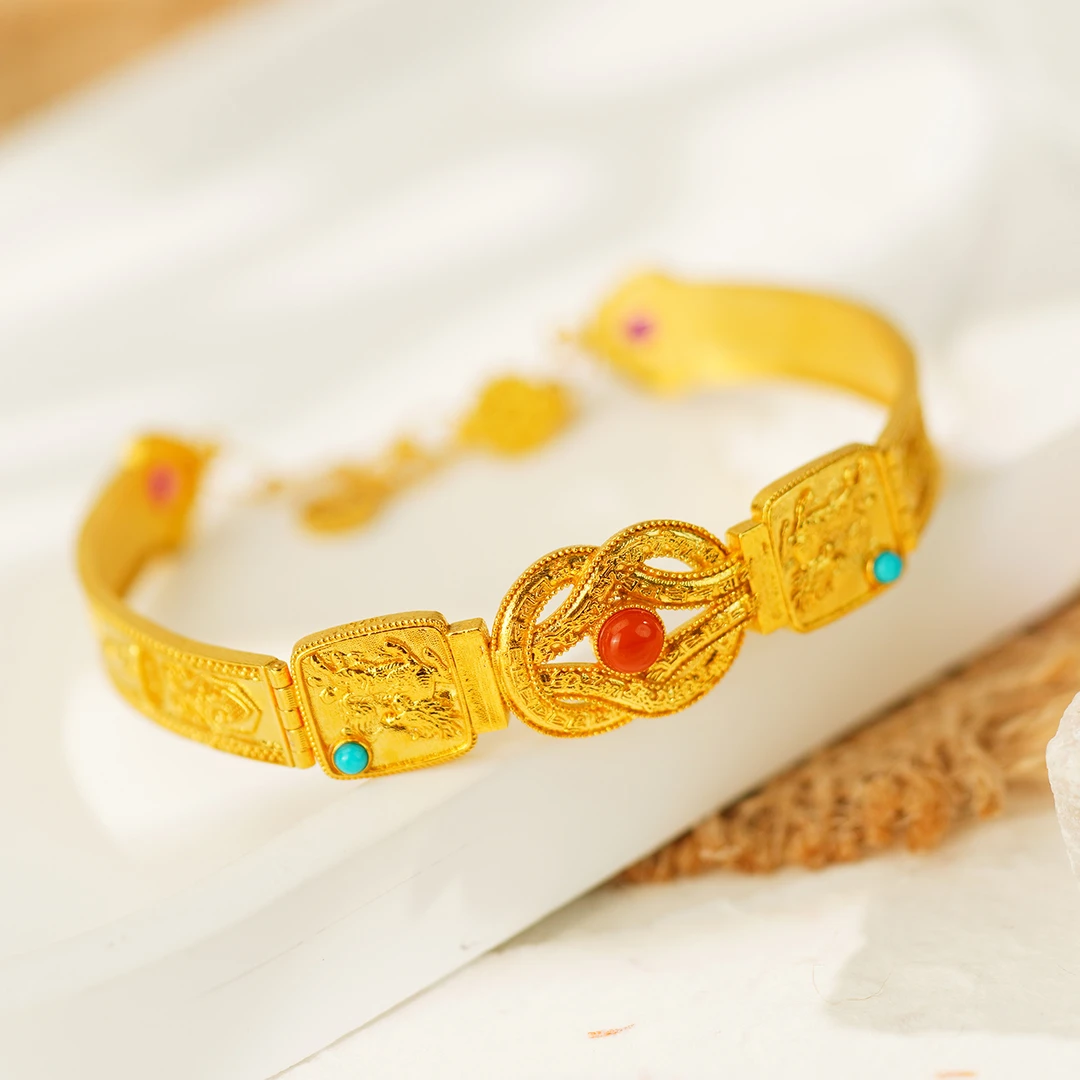 [琪钰]四方显圣 18K金宫廷古法手镯 可打开-L250525031