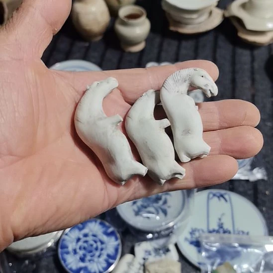 瓷片青花影青杯垫学习标本