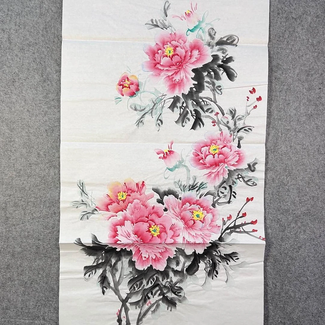 国画078 花鸟和蝴蝶都在等待它