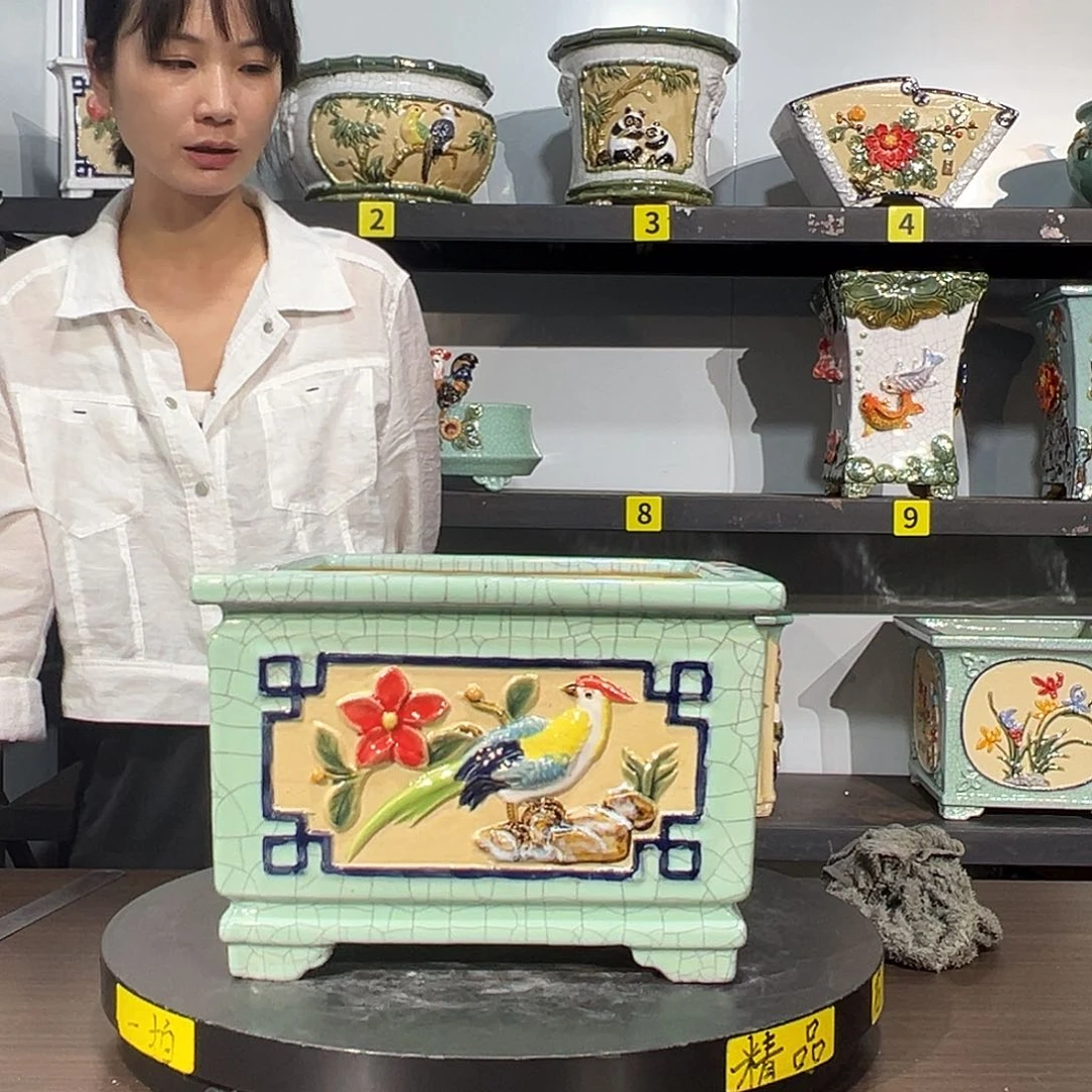 m***o有机玻璃岭南石湾盆花盆