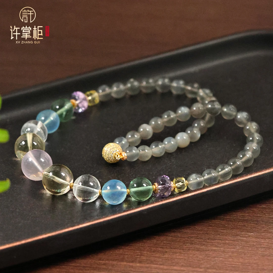 许掌柜｜天然水晶项链颈饰多宝圆珠配饰精致优雅个性精美气质时尚