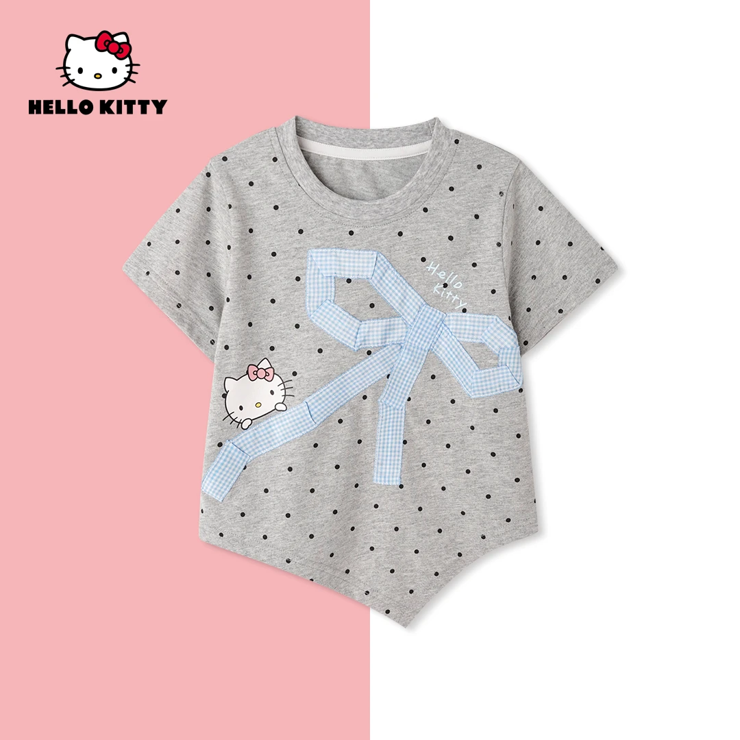 HelloKitty夏季新款女童时尚波点T恤儿童短袖上衣AC5221MK277  AD