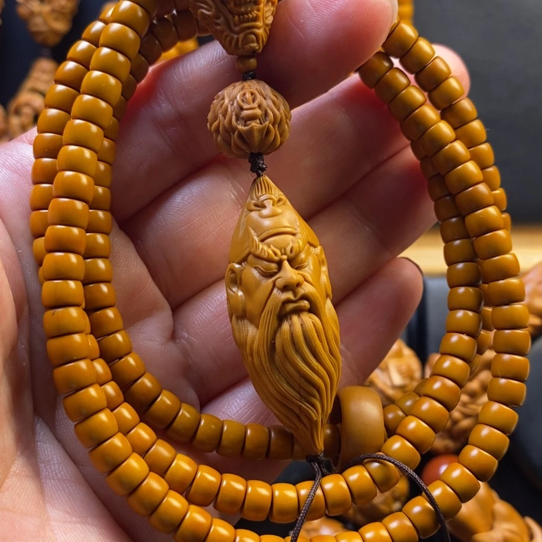 橄榄核手串关公脖挂