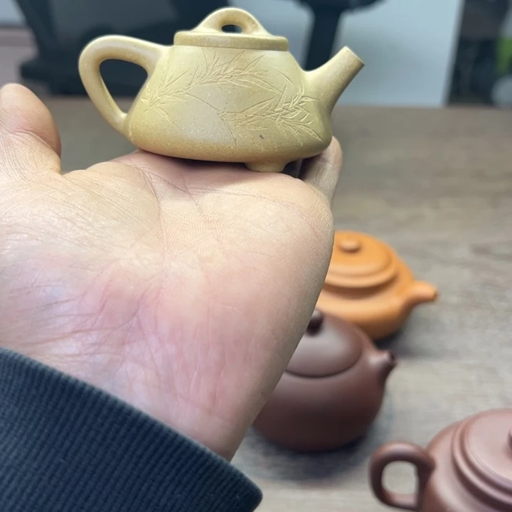 悟***、茶壶紫砂全手工本绿子冶石瓢