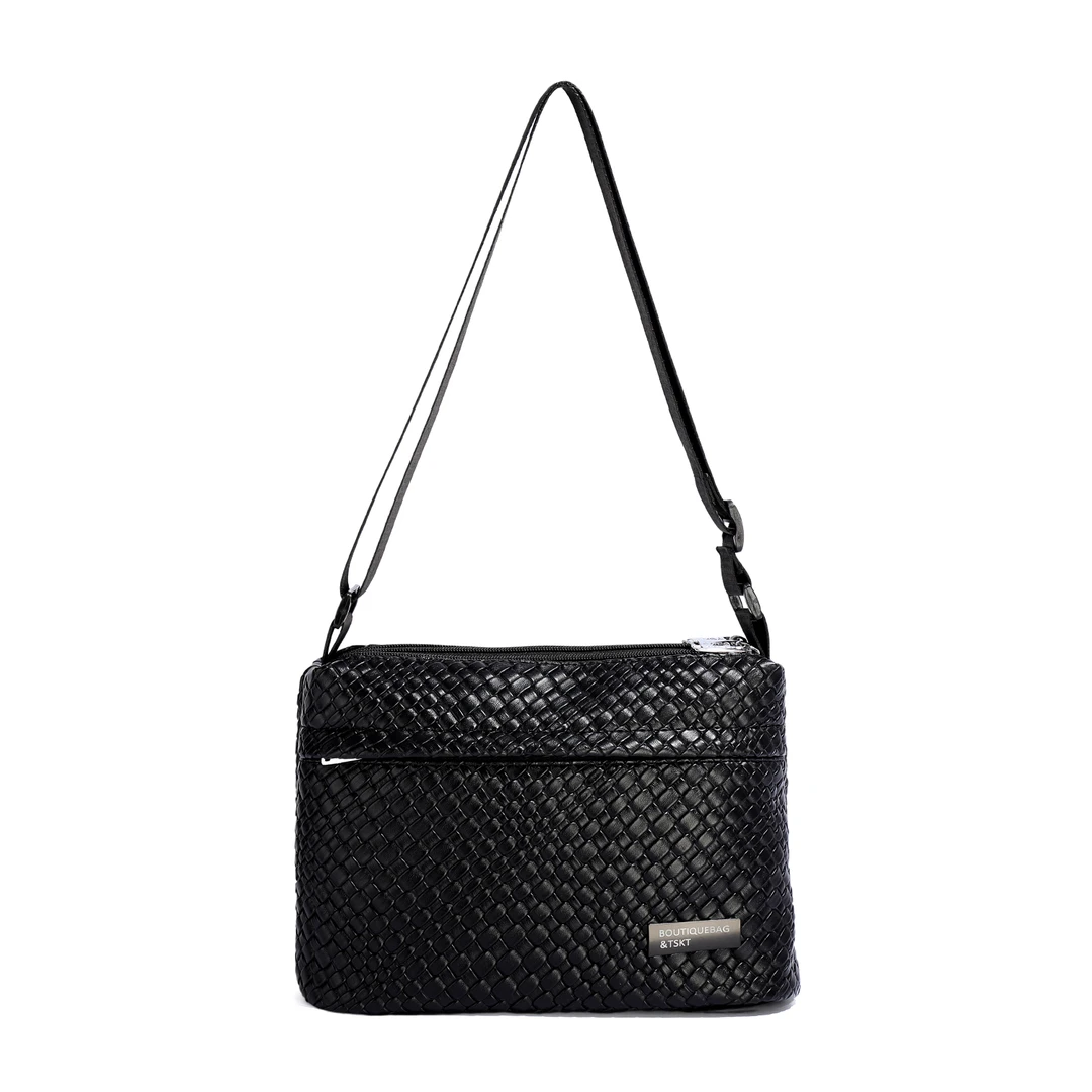 【大天使】休闲编织包女爆款2025新款通单肩包户外健身黑色轻便方包