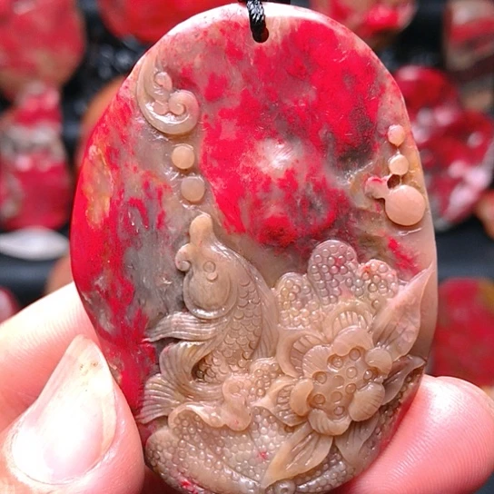 昌化石昌化鸡血石精品挂件