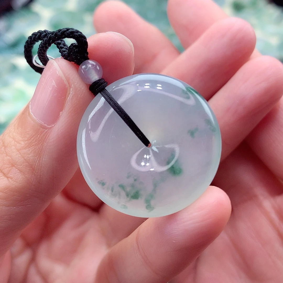 翡翠未镶嵌颈饰编号85-尺寸27.2/6.4