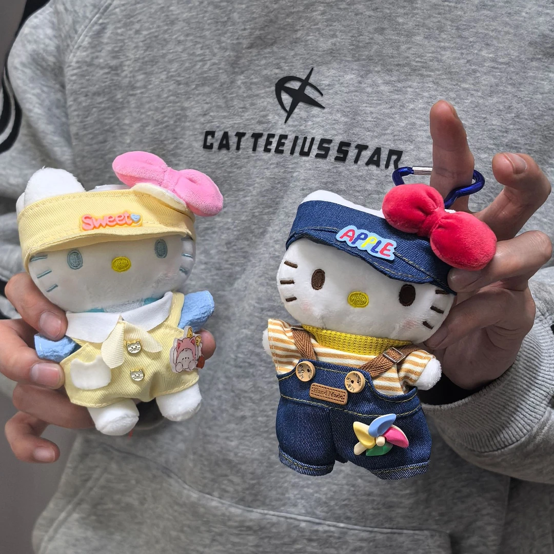 可爱遮阳帽背带裤挂饰便携款可爱风包包kittykt猫儿童节六一挂件