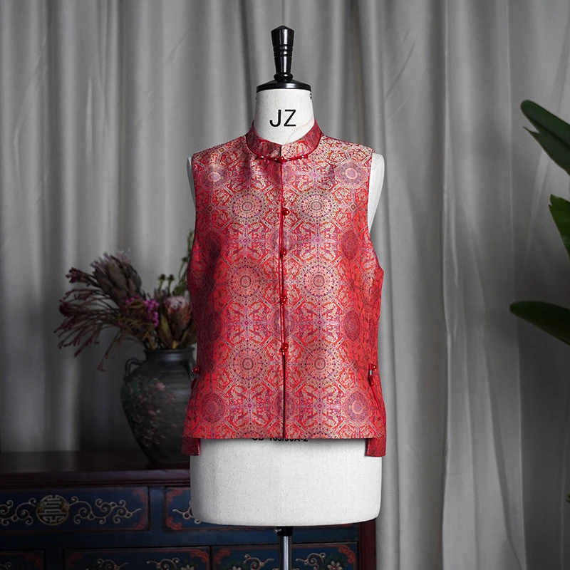 安禧 | 新中式非遗宋锦团纹印花马甲