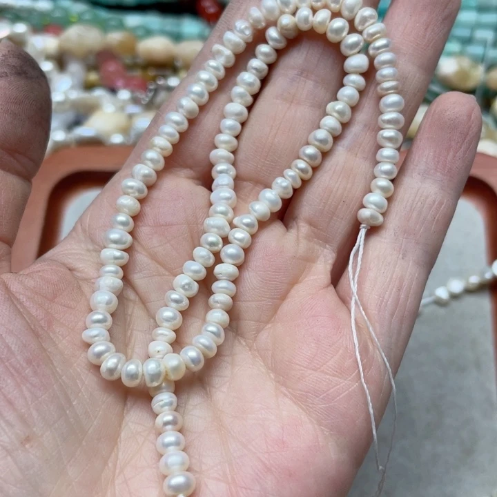 玛瑙/玉髓合金珠宝半成品一条5m算盘珍珠