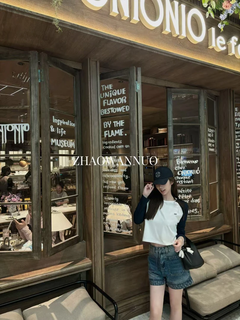 ZHAO WANNUO 丨 Ce25春夏撞色百搭显瘦长袖T恤NC0456