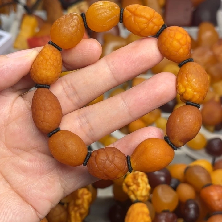 裸石琥珀未镶嵌天然蜜蜡手串