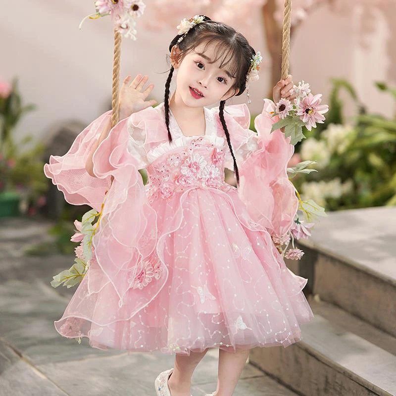 FAVMARTHA汉服女童夏季2025新款古风古装连衣裙六一儿童演出服公