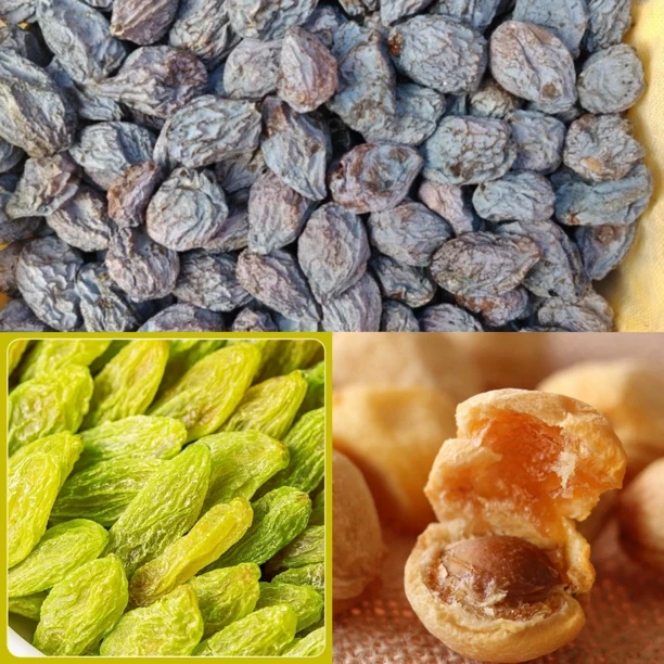 新疆绿香妃葡萄干 杏干 西梅干 无花果 和田大枣 核桃 混搭包邮