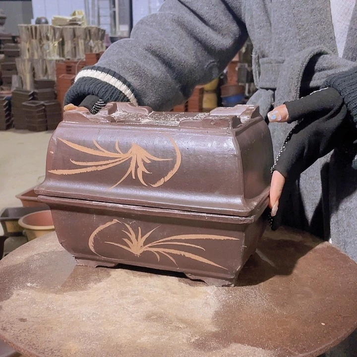 紫砂棕色马槽26+26