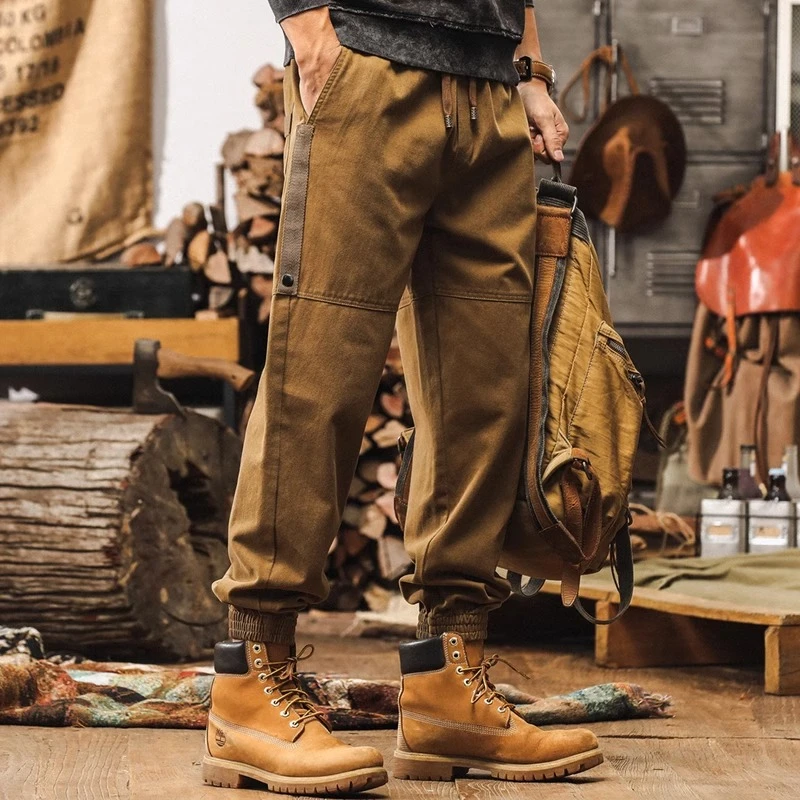 @放牧火星 美式复古工装裤子男春季2025新款束脚裤潮牌宽松休闲裤