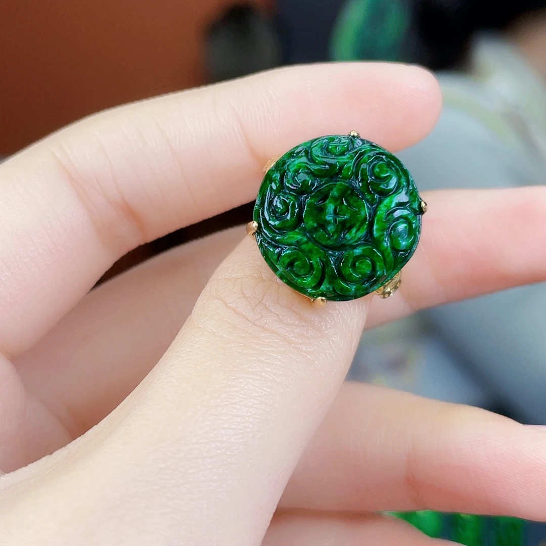 翡翠银S925镶嵌耳饰