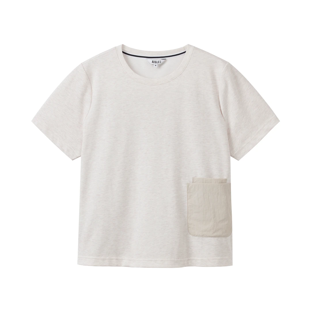 【爆款推荐】AIGLE艾高欧若风防紫外线纯色休闲短袖T恤上衣女BF52