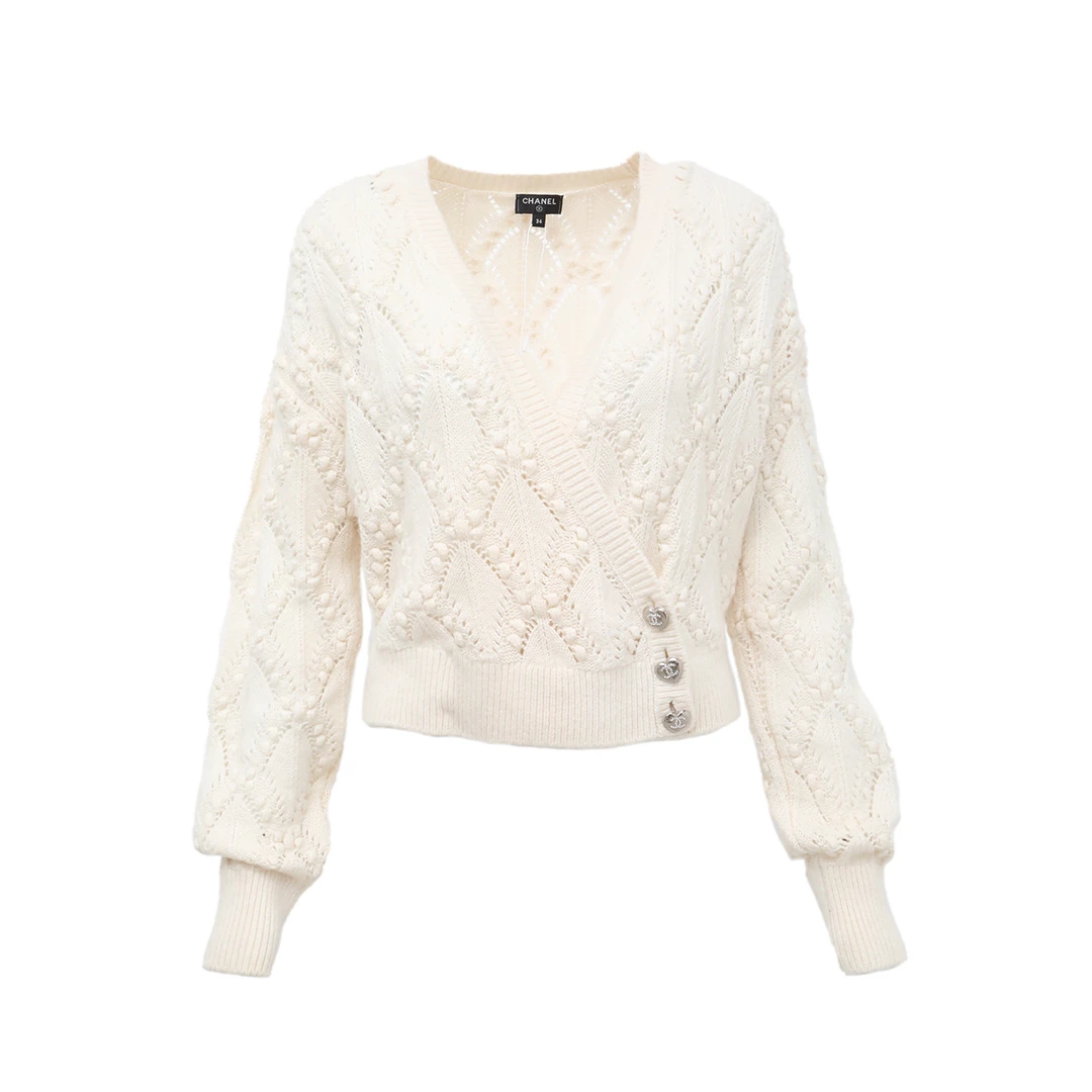 99新 Chanel/香奈儿  桑蚕丝 绵羊毛 山羊绒 开衫 P244897200