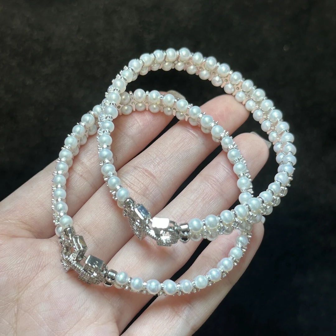 【北野珠宝】天然淡水珍珠手链B07H-760多样性发一3.5mm