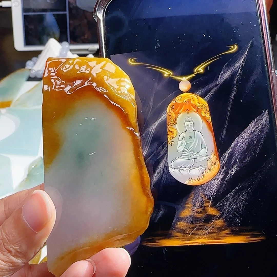 定制翡翠未镶嵌缅甸翡翠挂件