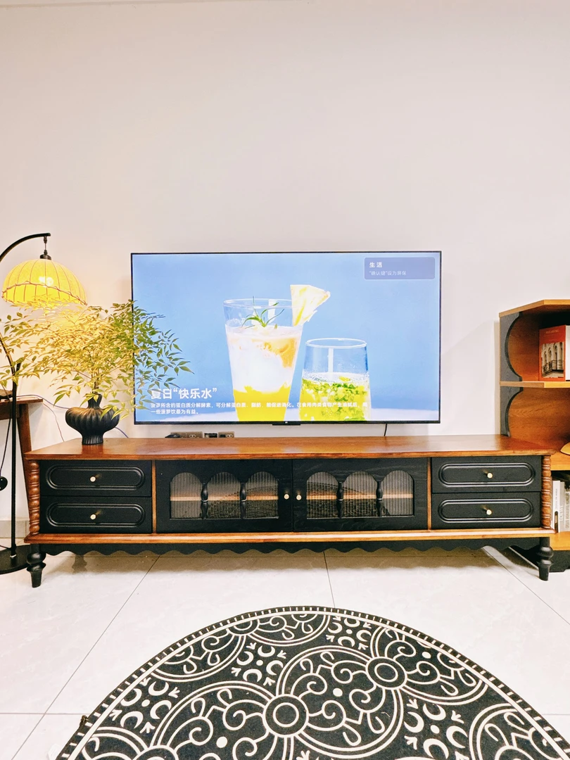 法式复古实木电视柜组合小户型客厅家用视听柜落地收纳储物柜