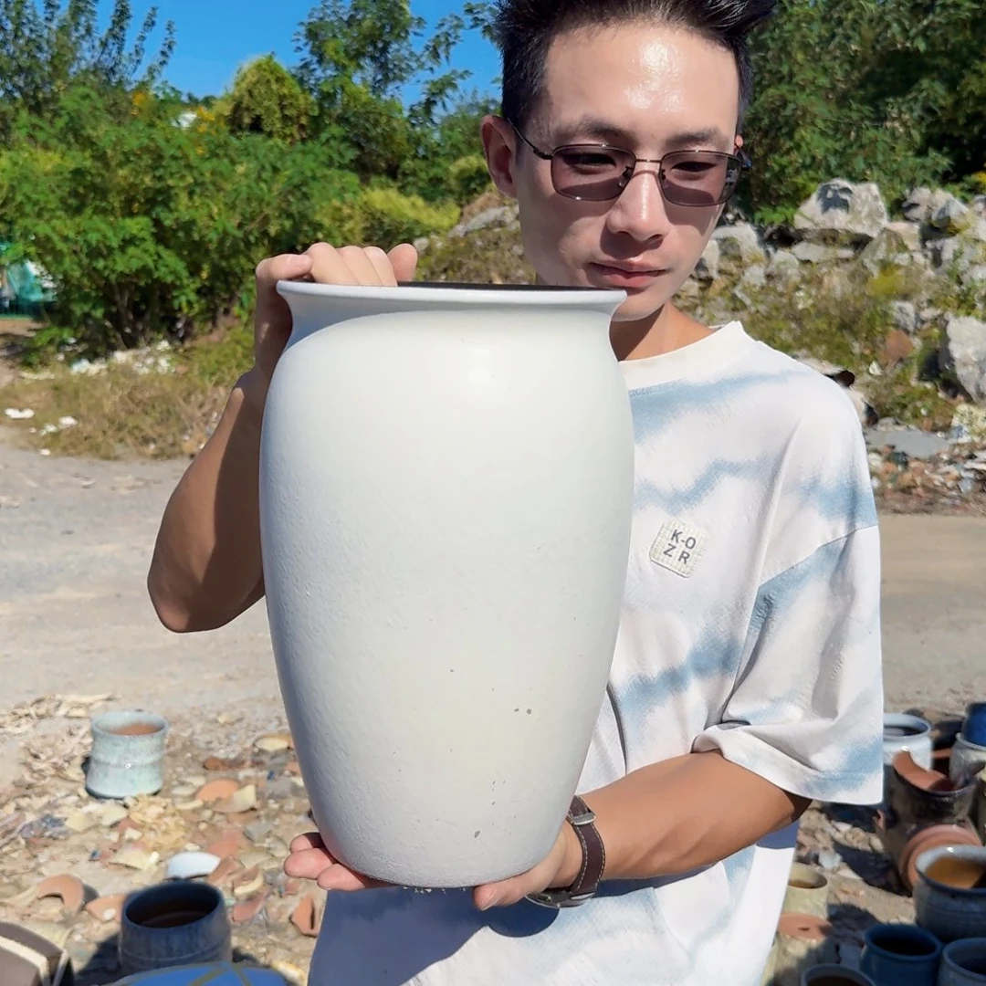 紫砂花盆口20高33（一个白色老庄