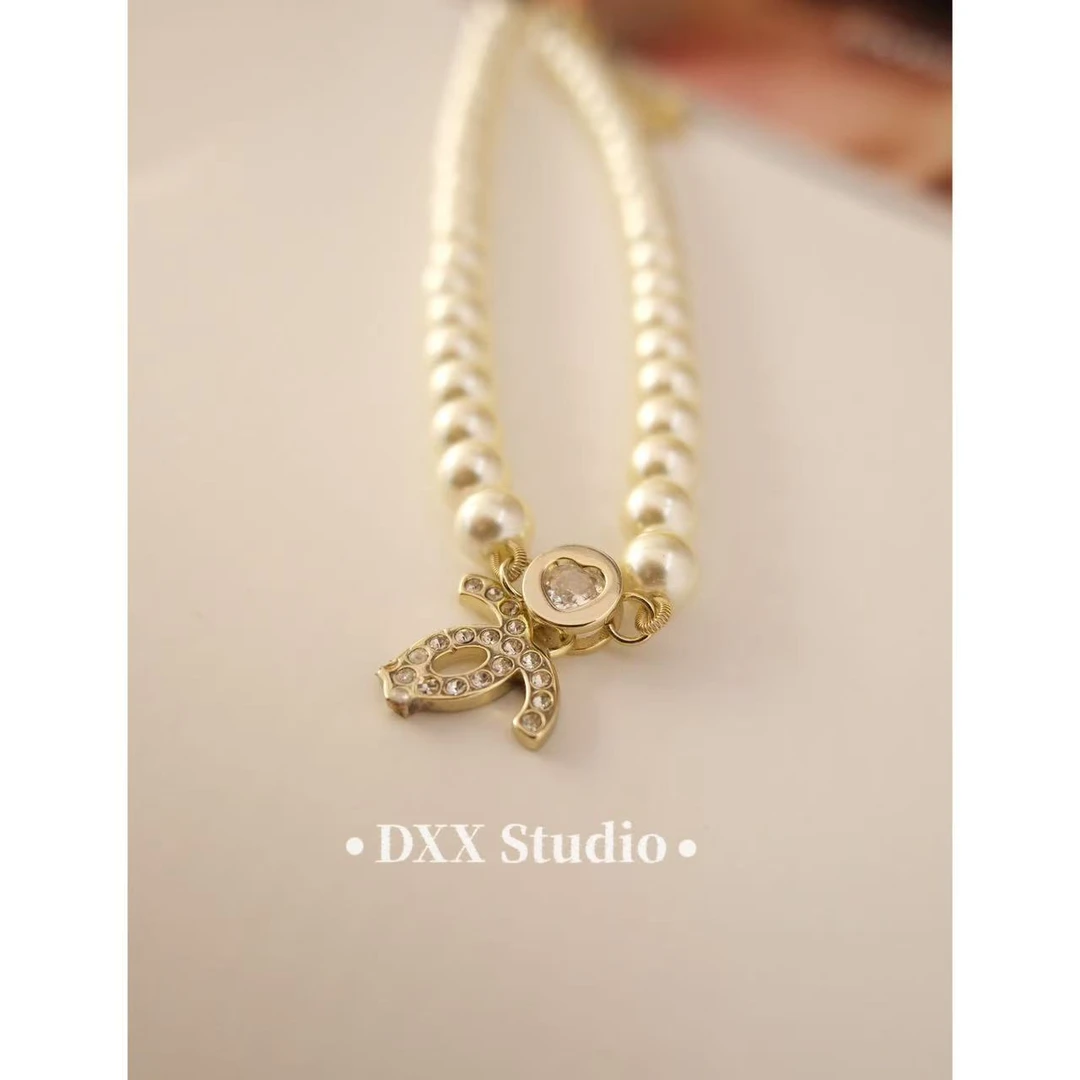 铜合金仿珍珠项链 小众设计贝珠ins项链47614