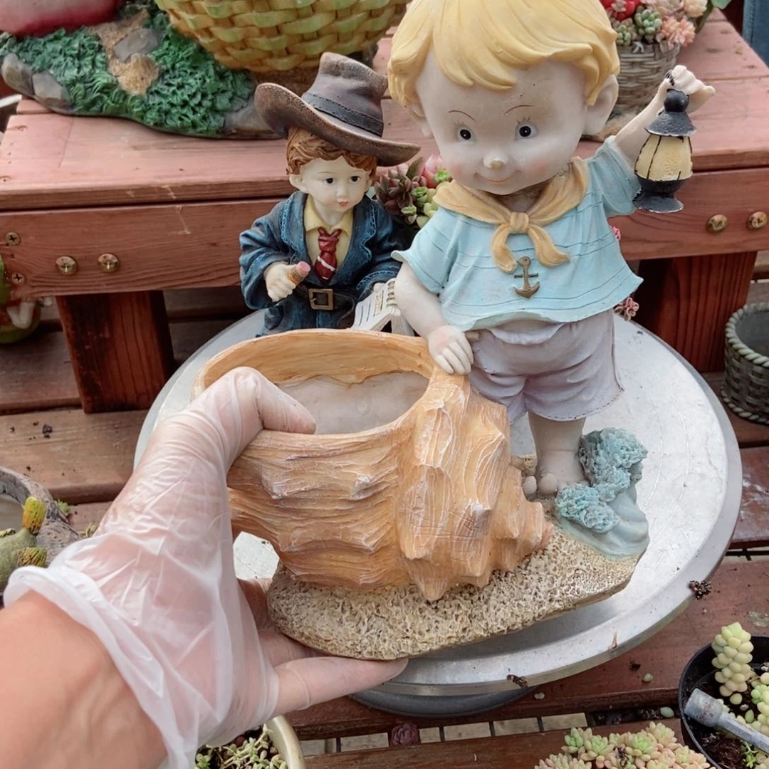 瑕疵男孩花盆不退换